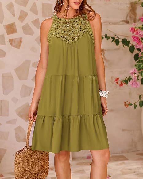 Fashion Halter Neck A-Line Dress