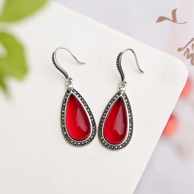 Fashion Silver Drop-Shaped Earrings