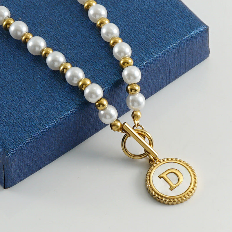 Fashion Letter Shell Pendant Necklace