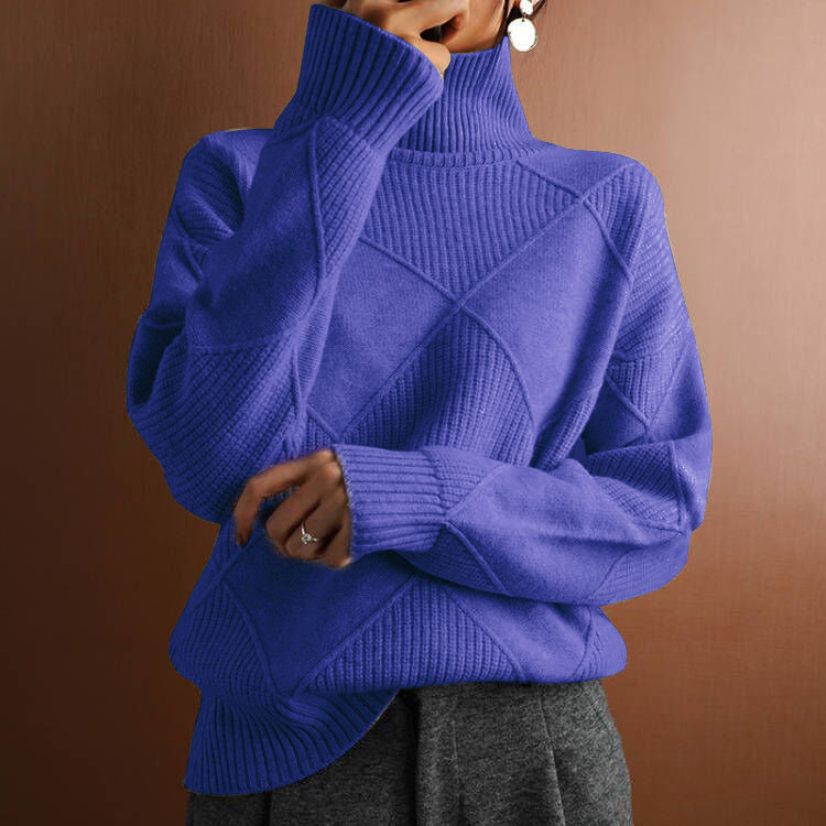 Fashion Loose High Collar Knitted Sweater