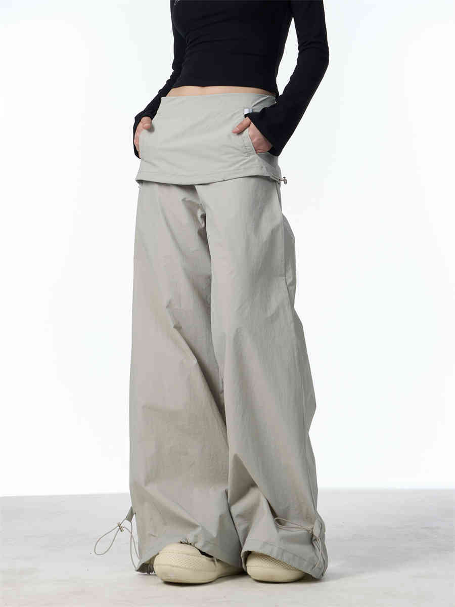 Fashion Bandage Wide-Leg Casual Pants