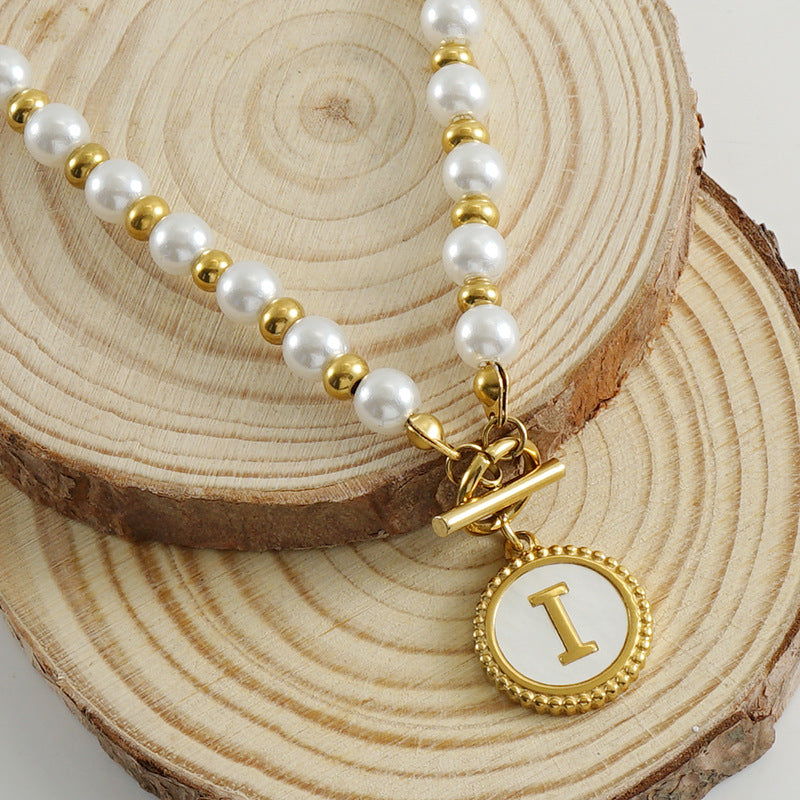 Fashion Letter Shell Pendant Necklace