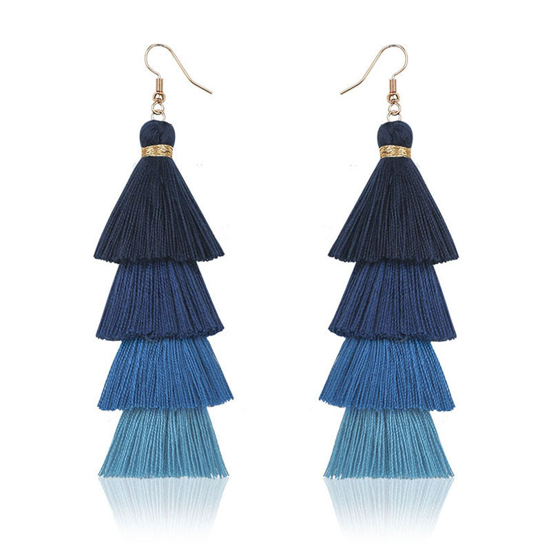 Fashion Multi-Layer Tassel Earrings