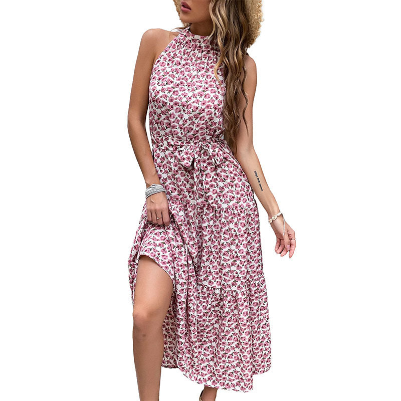 Solène Floral Halter Maxi Dress