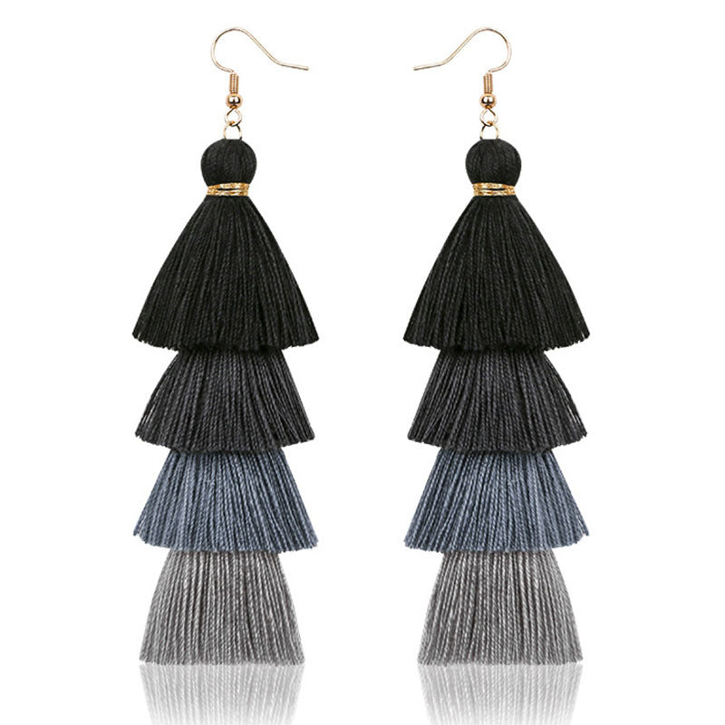 Fashion Multi-Layer Tassel Earrings