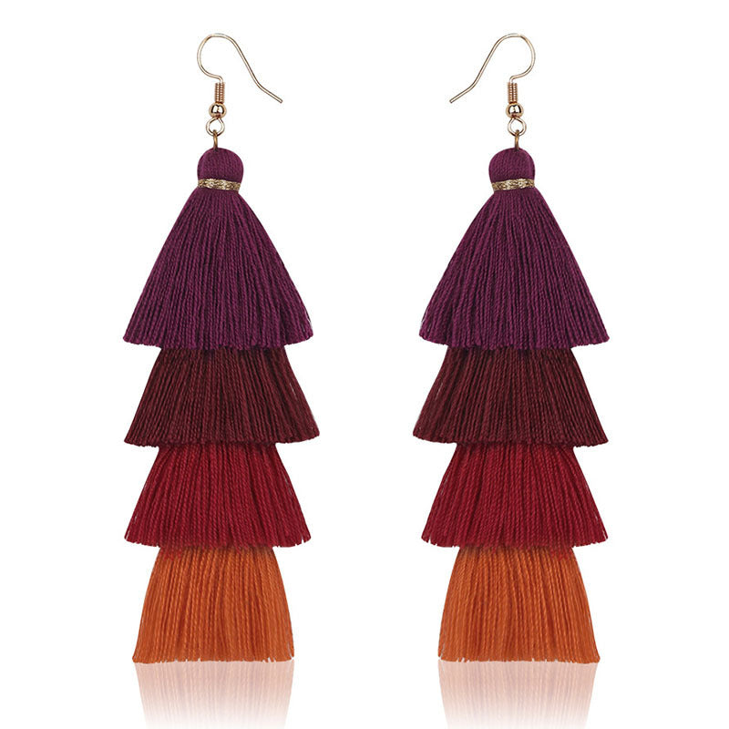 Fashion Multi-Layer Tassel Earrings