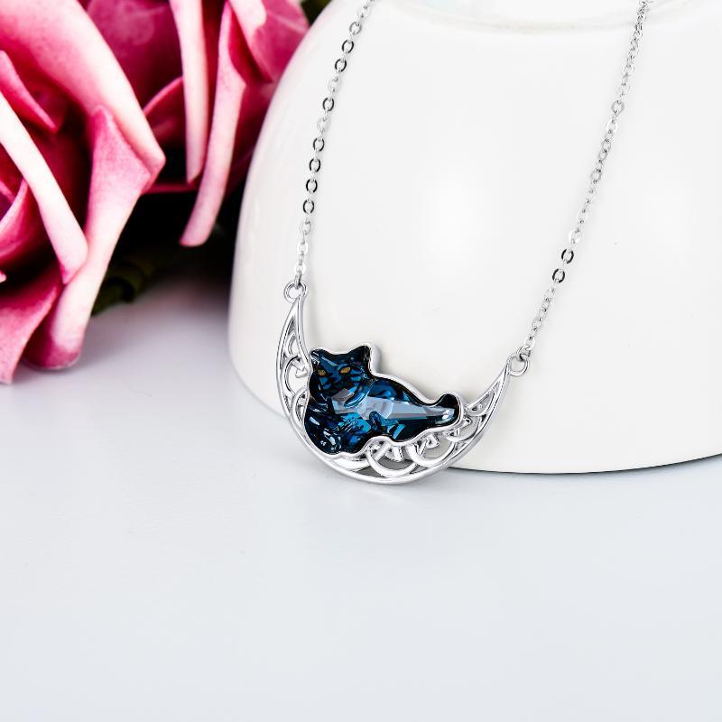 Fashion Cat and Celtic Moon Necklace