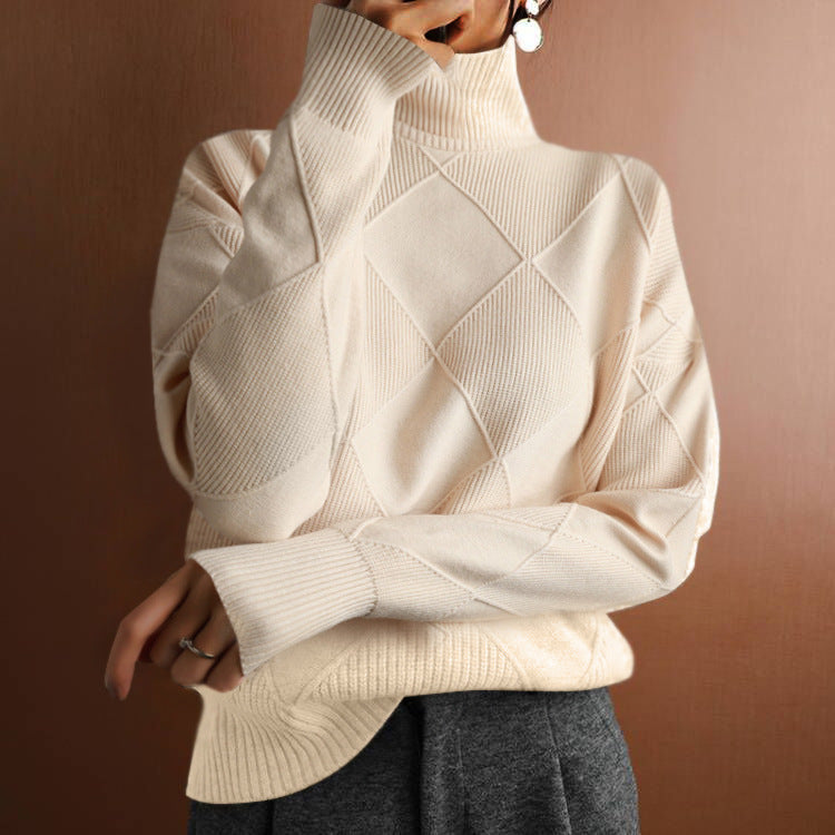 Fashion Loose High Collar Knitted Sweater