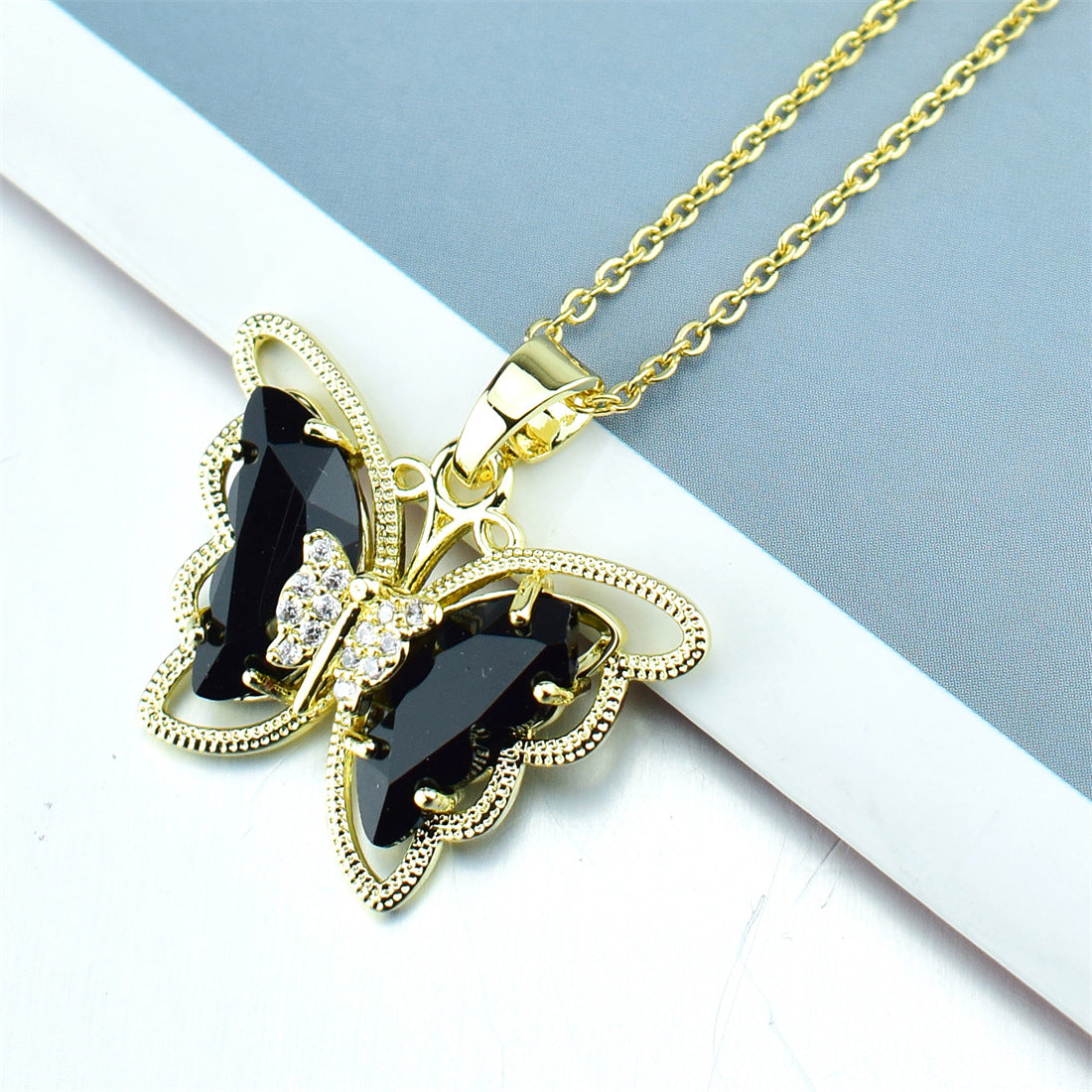 Fashion Butterfly Crystal Zircon Necklace