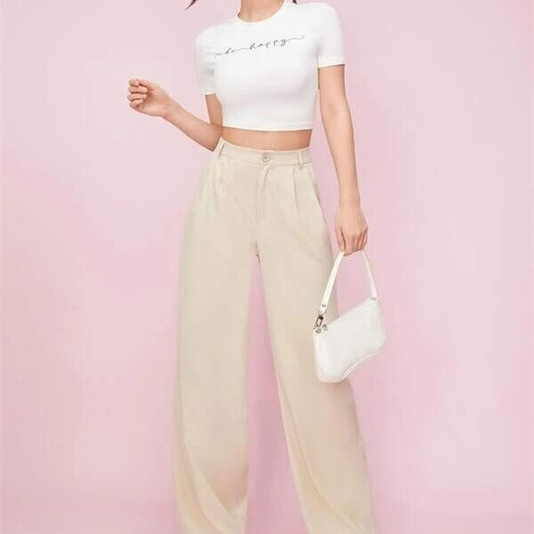 Fashion High Waist Casual Wide-Leg Pants