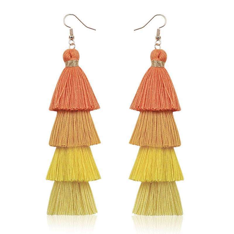 Fashion Multi-Layer Tassel Earrings