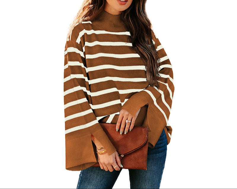 Fashion Striped Turtleneck Sweater