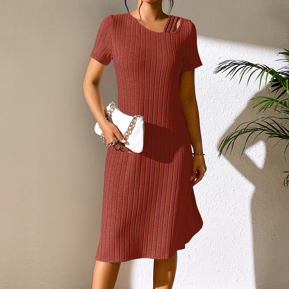 Fashion Cross Border Slit Hip Dress