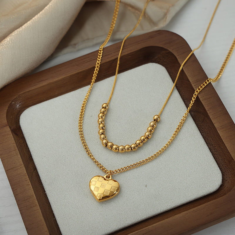Fashion Versatile Double-Layer Titanium Steel Necklace