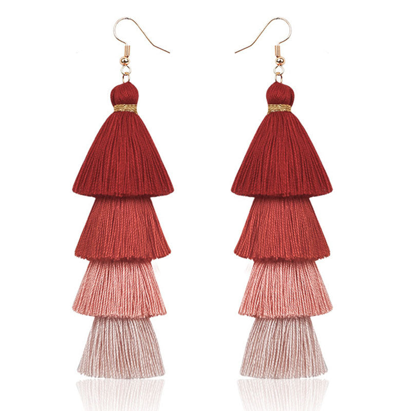 Fashion Multi-Layer Tassel Earrings