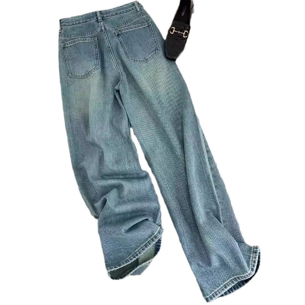 Fashion Starry Diamond Rhinestone Straight Jeans