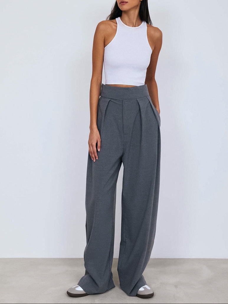 Fashion Versatile Wide Stitching Pants