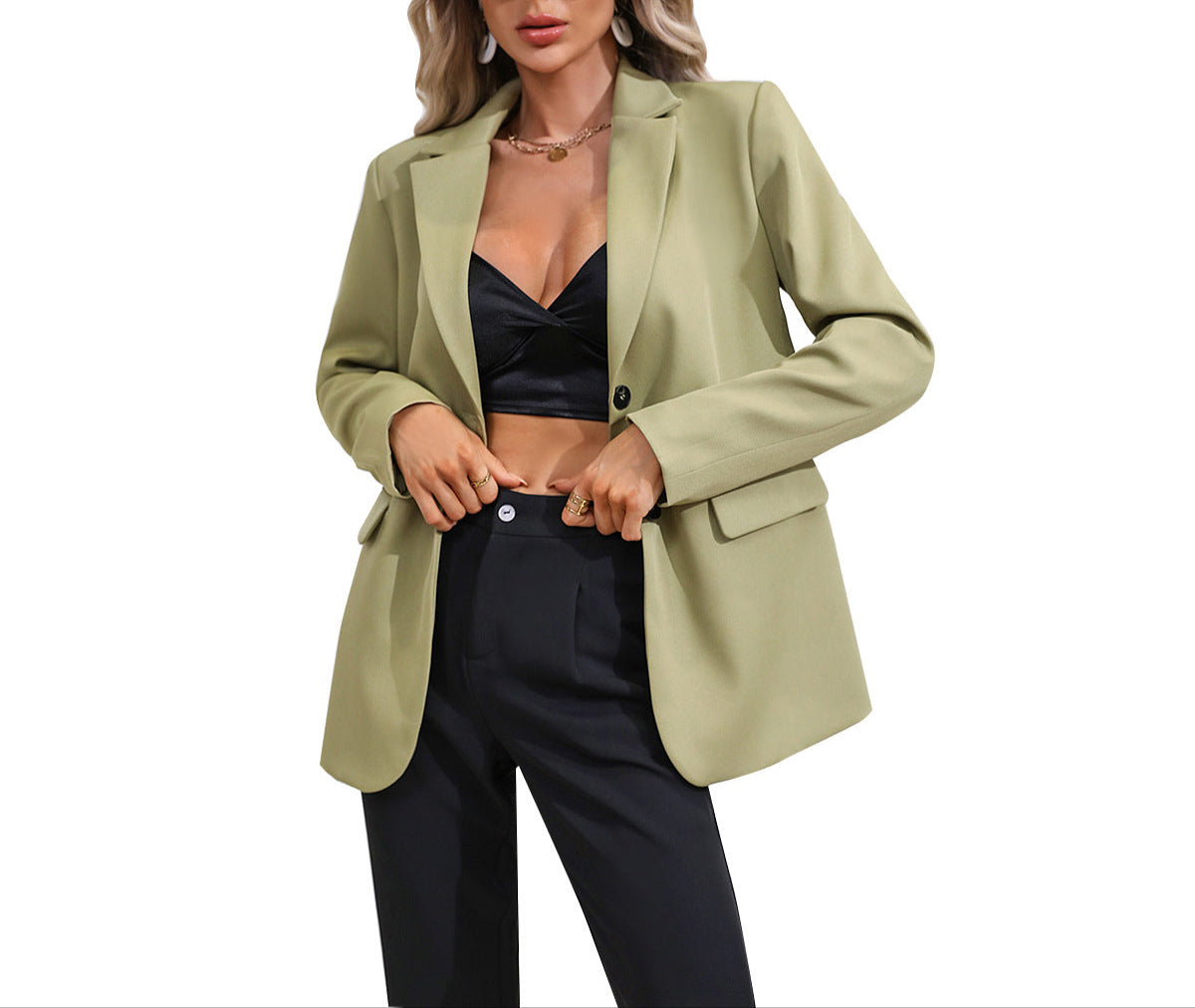 Fashion Polo Collar Blazer