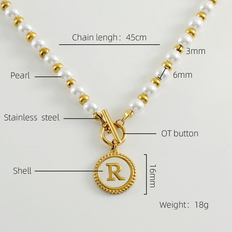 Fashion Letter Shell Pendant Necklace
