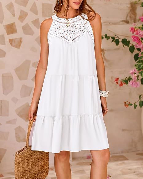 Fashion Halter Neck A-Line Dress