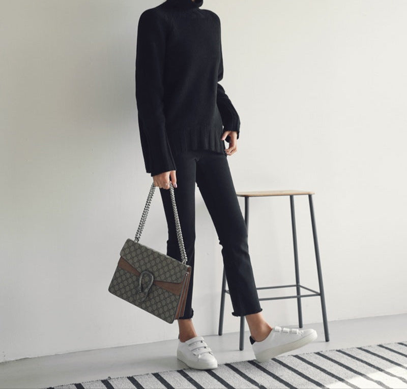 Fashion Denim Straight Elastic Pants