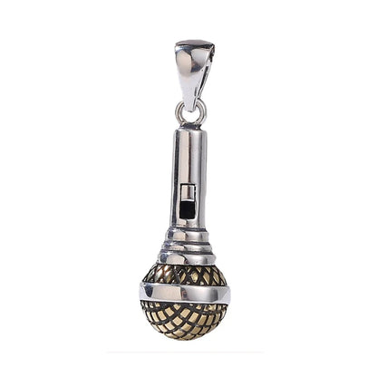 Fashion S925 Sterling Silver Microphone Pendant