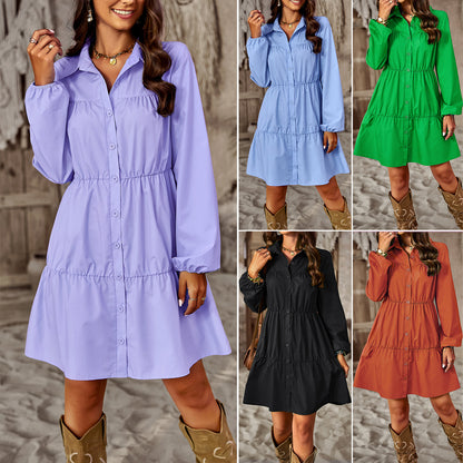 Fashion Long Sleeve Shirt Dress