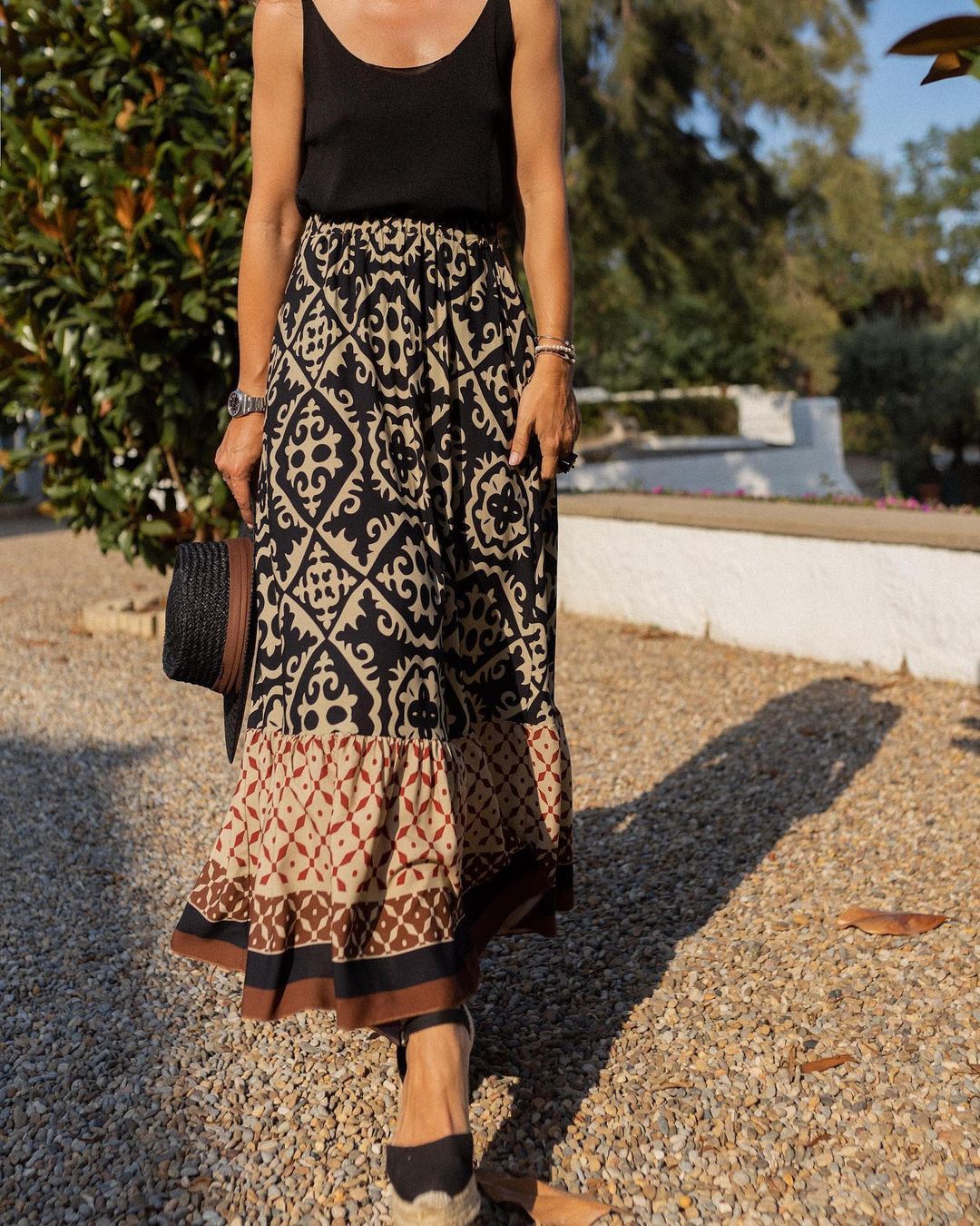 Fashion Printed Swing Skirt