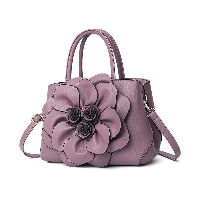 Fashion PU leather flower portable shoulder bag