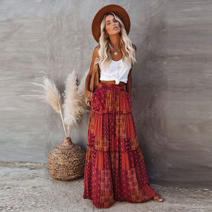 Fashion Bohemian Loose Long Skirt