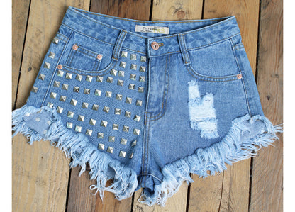 Fashion Denim high waist shorts