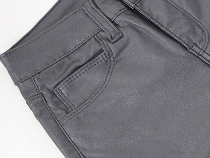 Fashion Body Leather Denim Pants