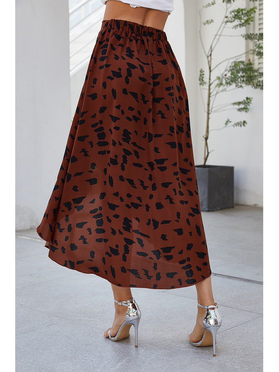 Fashion Ruffled Irregular Swing Skirt