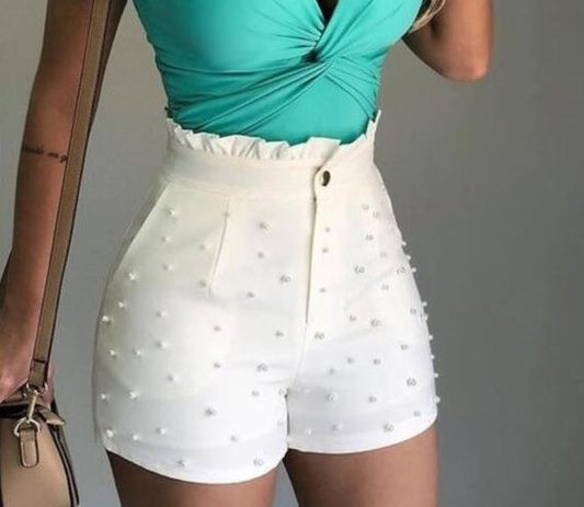 Fashion Cannon Beads Solid Color Shorts