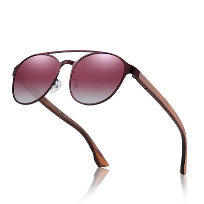 Fashion Polarized Wooden Sun Glasses