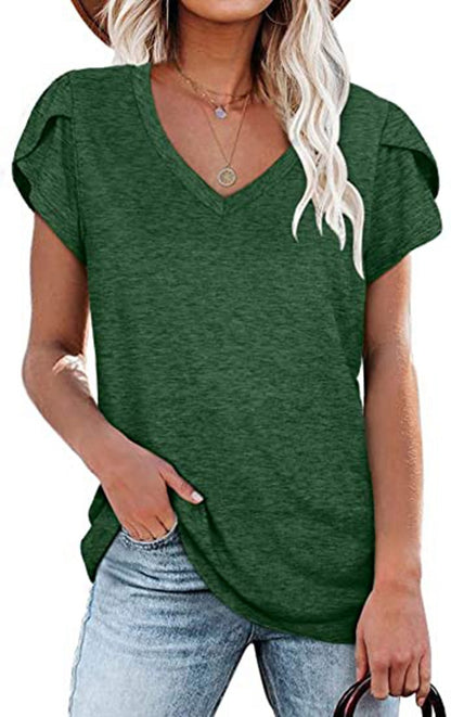 Fashion Petal-Sleeved T-Shirt