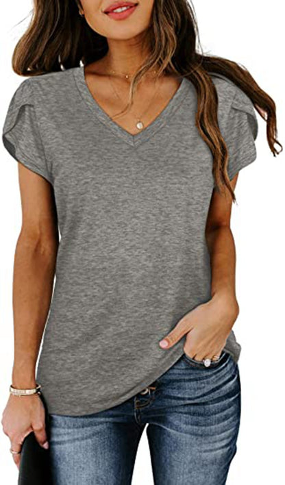 Fashion Petal-Sleeved T-Shirt