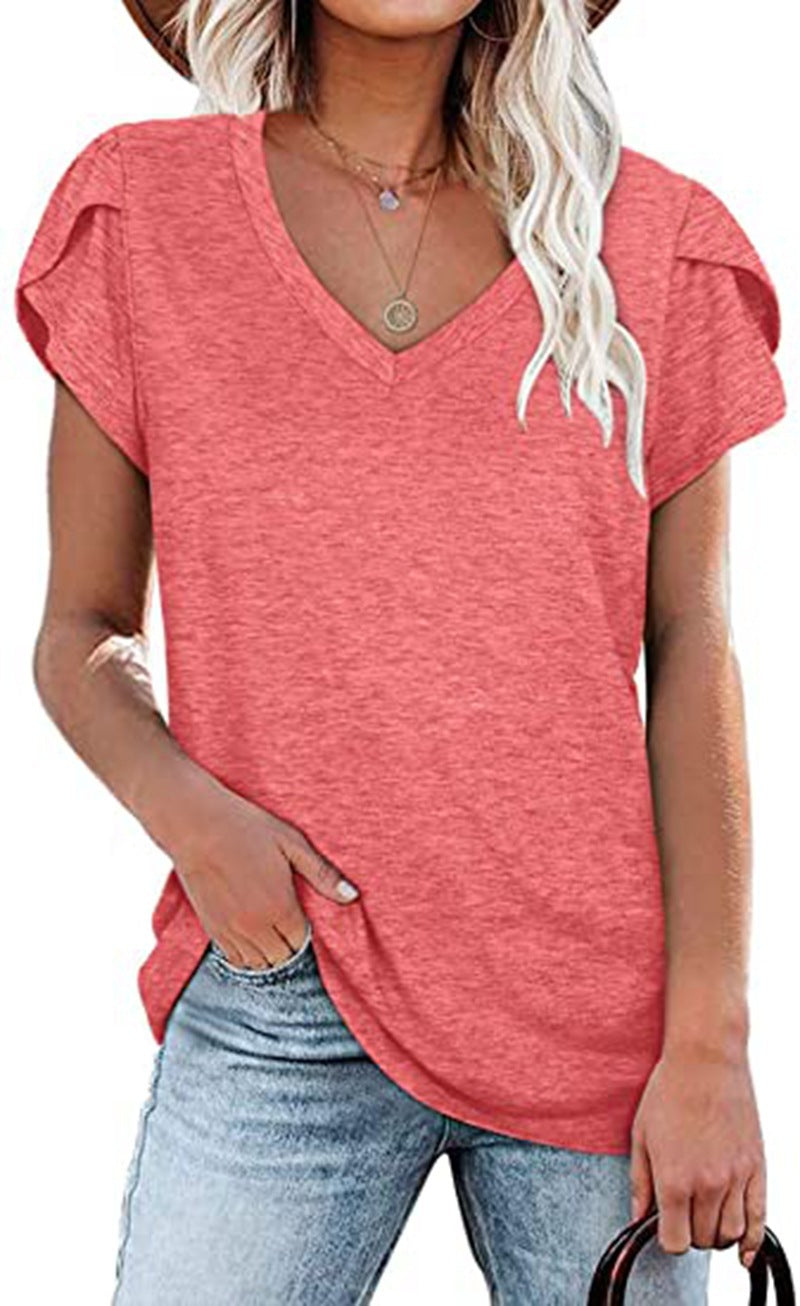 Fashion Petal-Sleeved T-Shirt