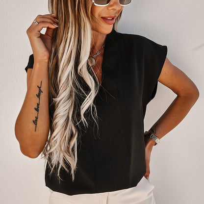 Fashion V-Neck Short Sleeved Shirt