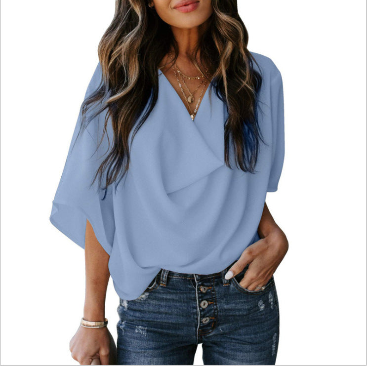 Fashion Loose V-neck Casual Shirt