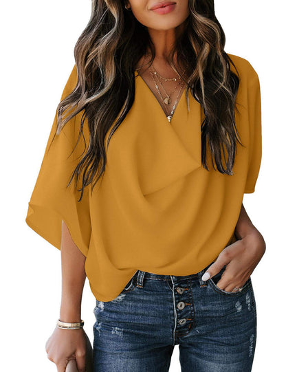 Fashion Loose V-neck Casual Shirt