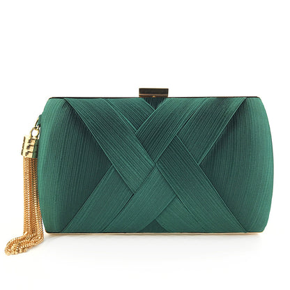 Fashion Satin Tassel Clutch