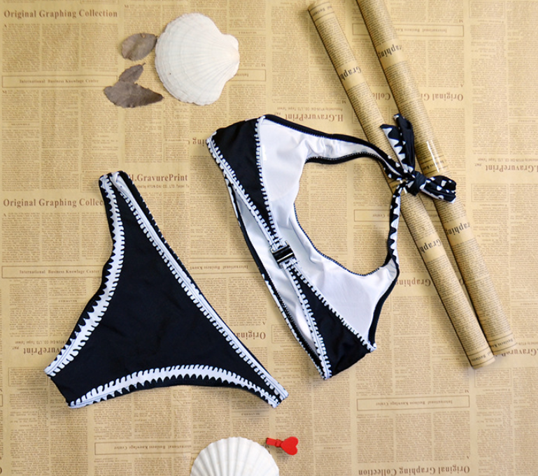 Fashion print triangle bikini