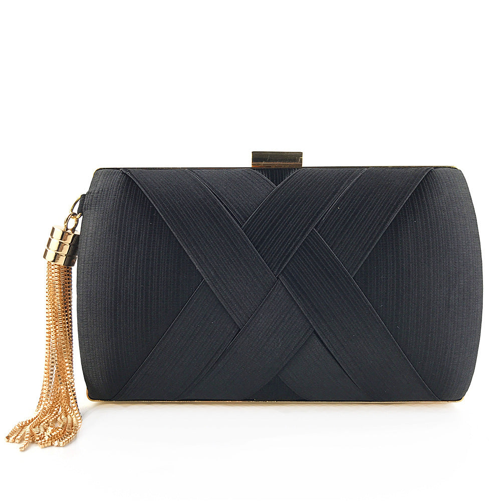 Fashion Satin Tassel Clutch