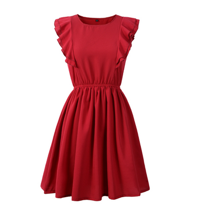 Fashion Ruffled Sleeveless Mini Dress