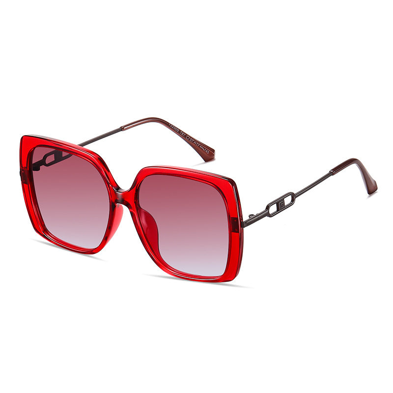 Fashion Large Framed Metal Polarized Sunglasses