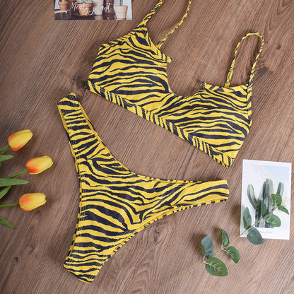 Fashion Tube top tiger print swimwear