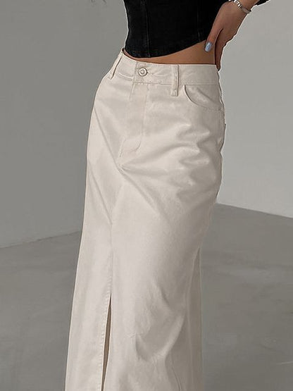 Fashion High Waist Straight Skirt