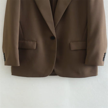 Fashion Pocket Decoration Loose Suit Jacket