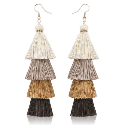 Fashion Multi-layer Tassel Earrings